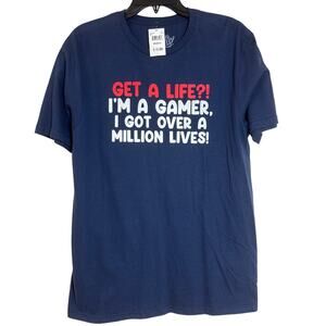 NWT Men's Medium Short Sleeve Navy Tee Luv Get a life?! I’m a Gamer,… T-shirt